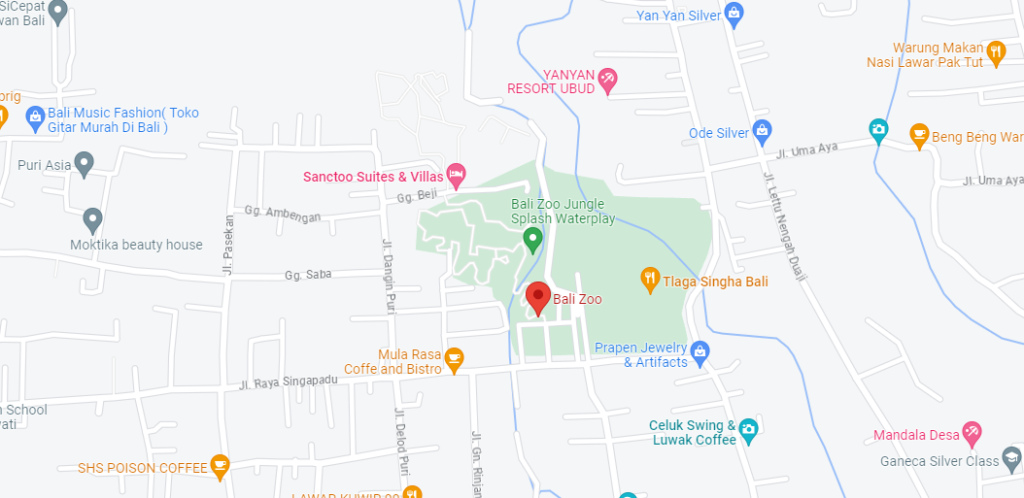 google map bali zoo