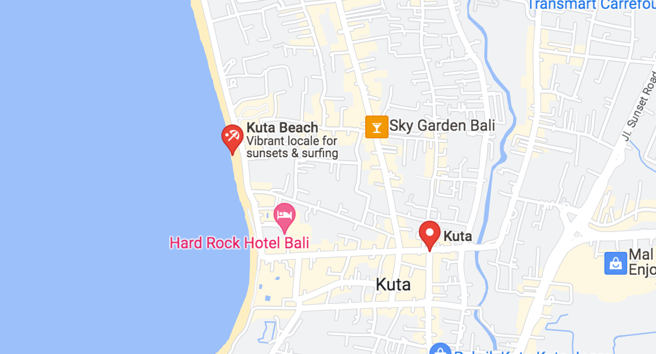 google maps pantai kuta